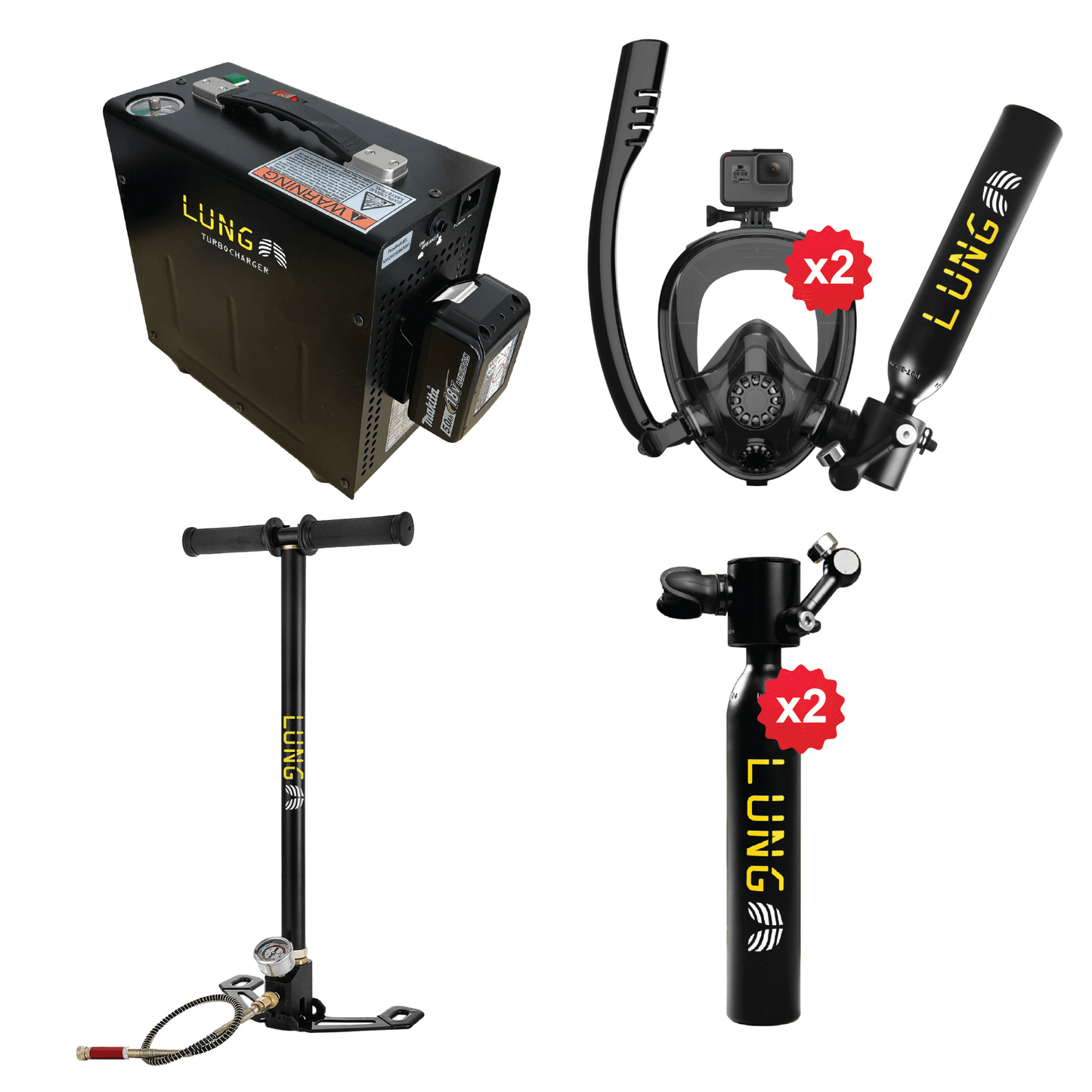 Lung T-500 + Hand Pump + Turbocharger + Sub-Mask