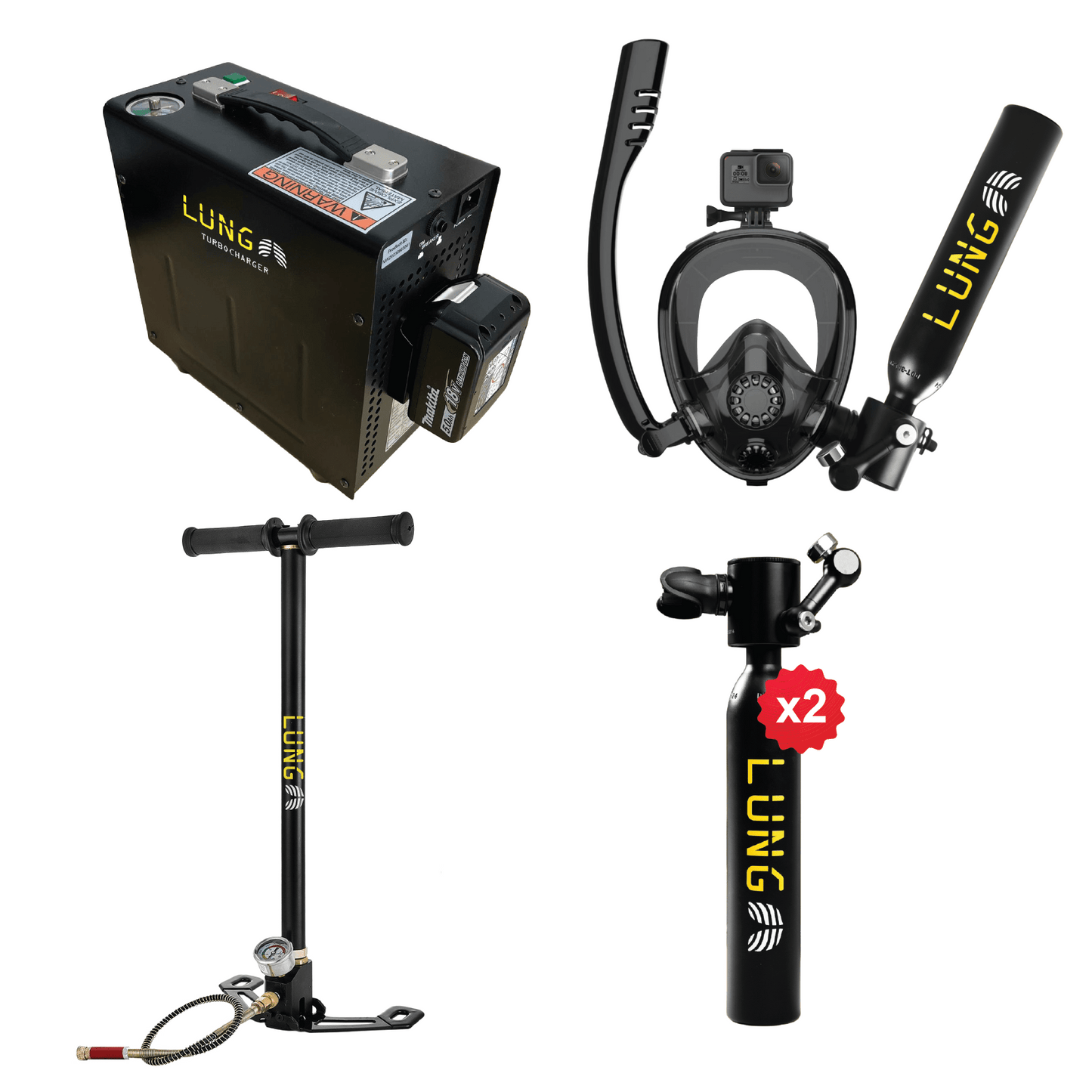 Lung T-500 + Hand Pump + Turbocharger + Sub-Mask